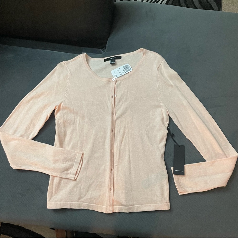 Seashell pink cardigan
